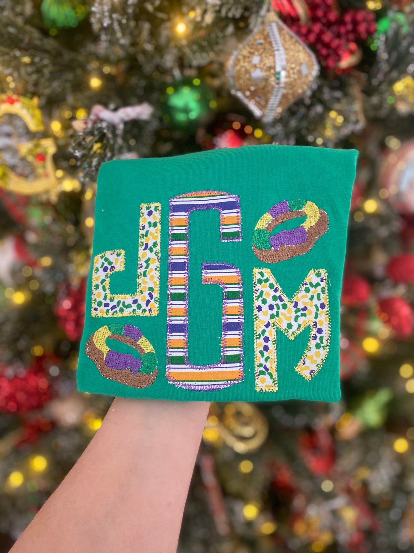 Mardi Gras King Cake Monogram