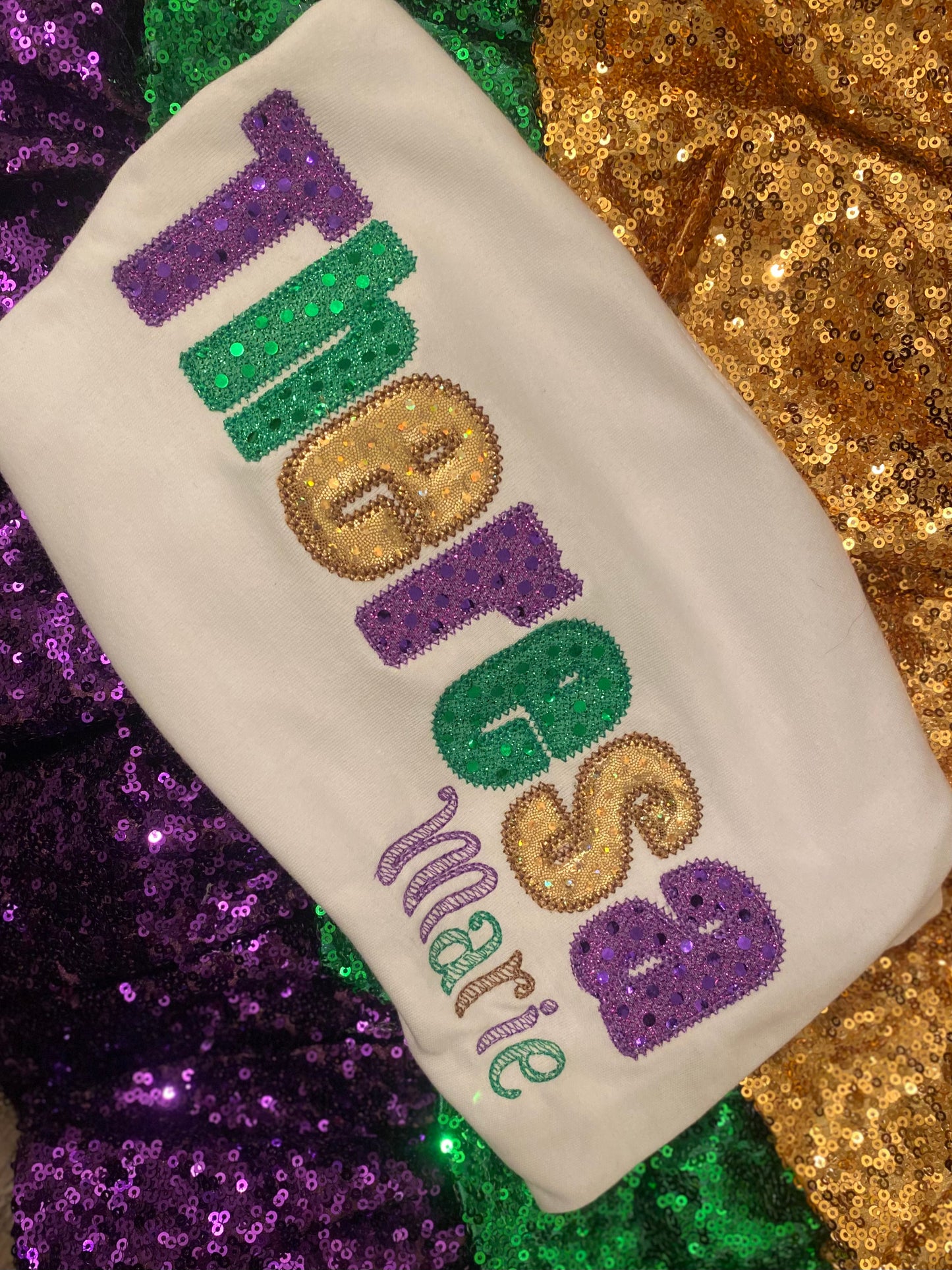 Mardi Grad Name Applique